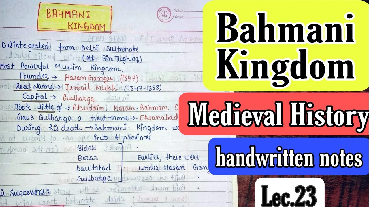 Bahmani Kingdom All about its rulers Medieval History Lec.23 An Aspirant ! YouTube