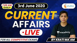 Current Affairs | Current Affairs 2020 by Krati Ma'am | 3 June 2020