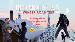 Teaching Our Dog to Ski & Exploring Secret Cabins near Red Mountain in Rossland BC || Road trip Vlog
