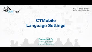CRMTiger Mobile Apps for vTiger Language Settings