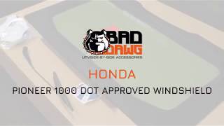 Honda Pioneer 1000 DOT Approved Windshield Installation