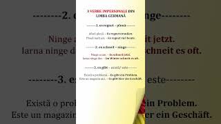3 VERBE IMPERSONALE | Invata limba germana #SHORTS