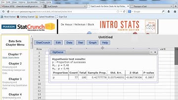 STA2023 Chapter 17 Using Statcrunch