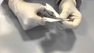Oxygen Flask Combustion Unit - Preparing a paper flag