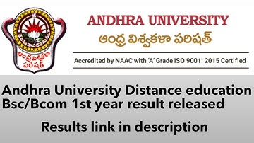 Andhra University Distance Degree Results 2022 BSC /Bcom