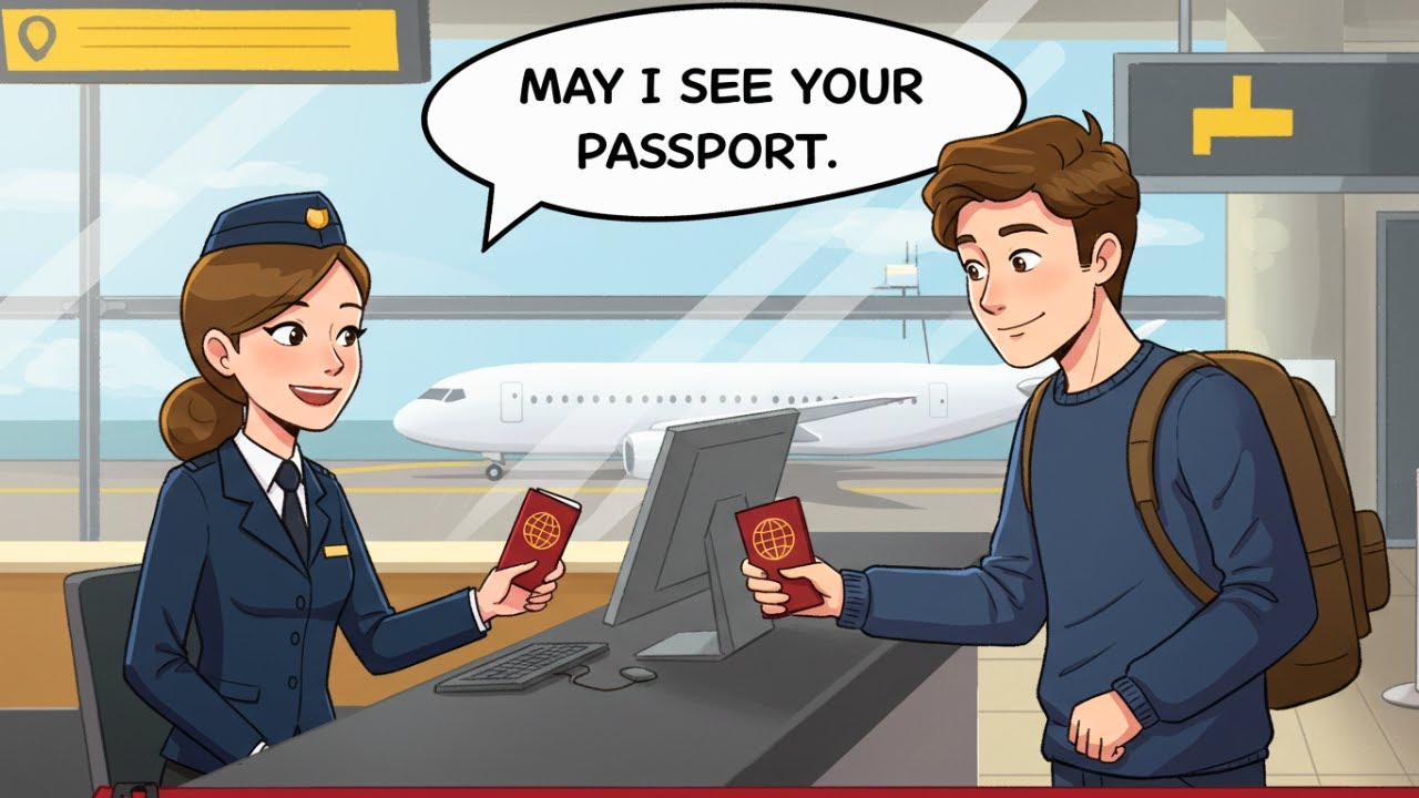 👮Going through Immigration  at London Airport | Shadowing | English Podcast