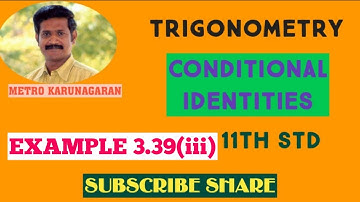 11th Std Maths Example 3.39(iii) If A+B+C =π, prove that 1 is less than cosA+ cosB+ cosC ≤3/2