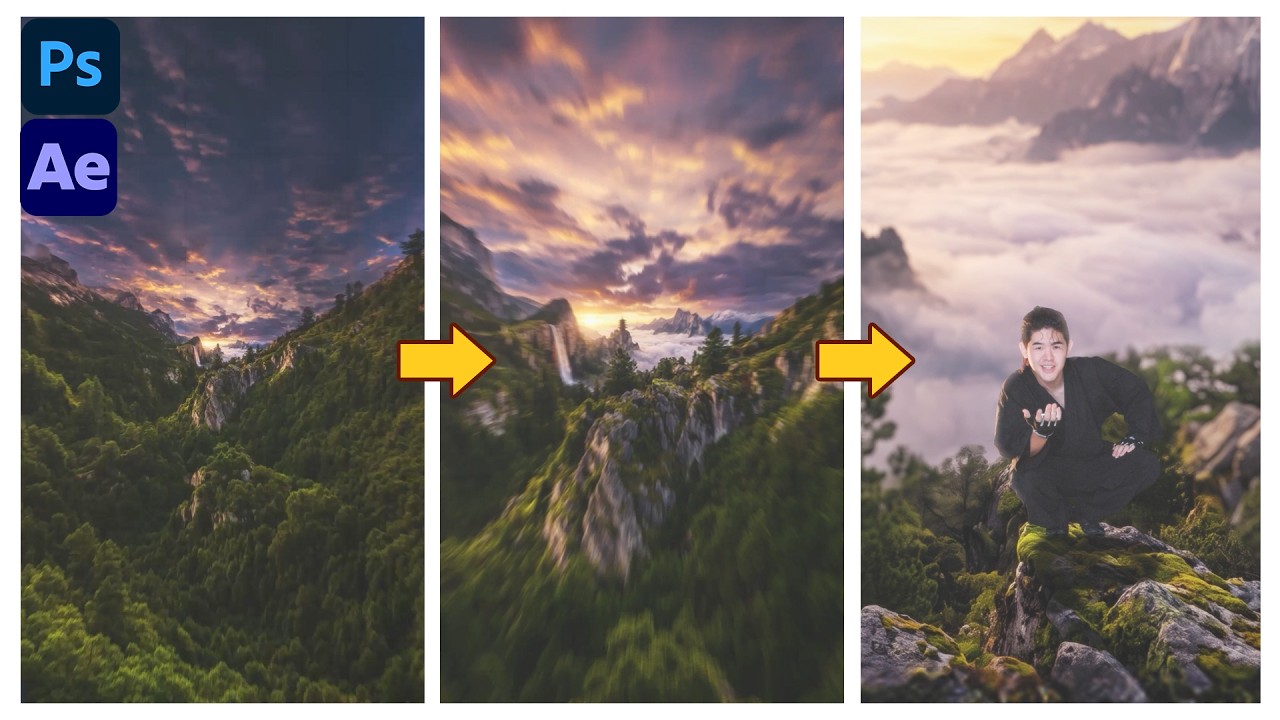 写真を使ったズームイン合成動画の作り方 / After Effects CC2026 使い方講座