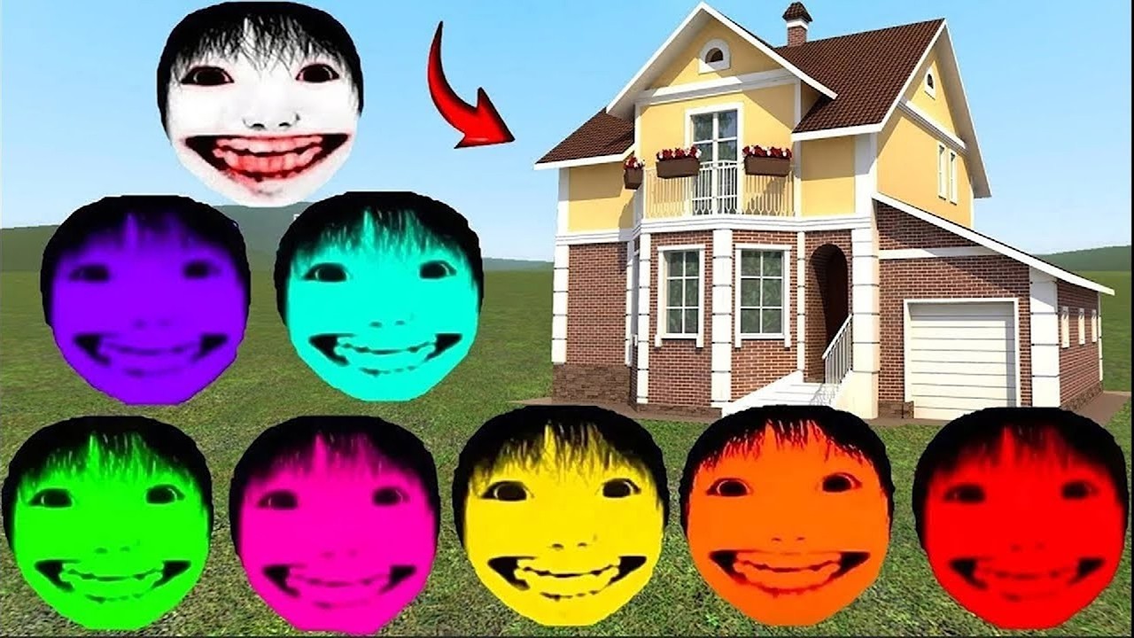 Colorful Yoshie Family Vs Houses in Garry's Mod!