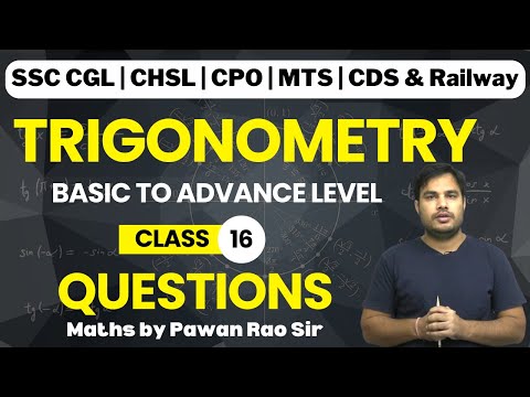 Trigonometry Questions ( LESSON - 16) In Hindi & English  - Problems & Solutions for SSC, CDS