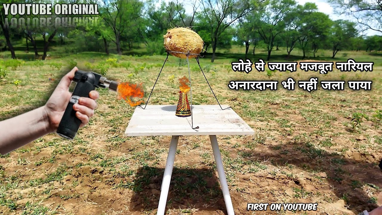 Diwali aanar vs coconut ||नारियल vs दीवाली आनार लोहे से ज्यादा मजबूत नारियल 100%real diwali special