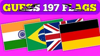 Guess the Flag Quiz Challenge | Can You Name All 197 Country Flags? 🌍🇺🇸🇮🇳 #quiz #guess #guessflags