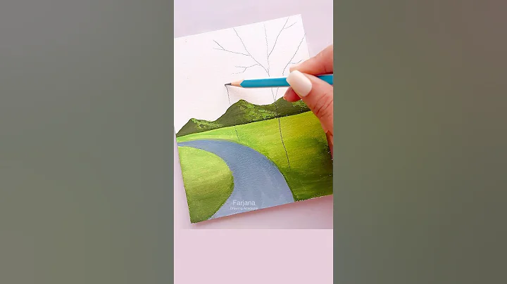 Easy scenery painting #painting #art #shorts thumbnail