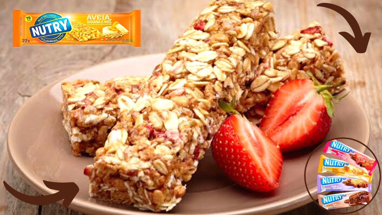 Como Fazer Barrinhas de Cereal Saudável Banana, Mel, Granola!😋