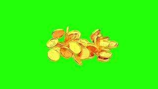 Indian Rupee Falling Gold Coin HD Animation | 3D Animation | Green Screen