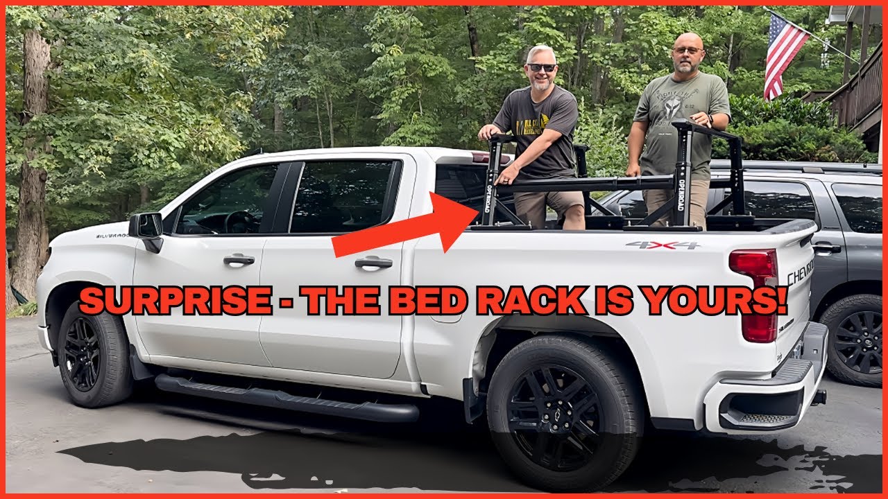 Watch me surprise my friend with an epic OpenRoad Adjustable Bed Rack!