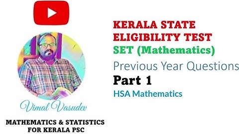 Kerala SET (Mathematics) PYQ