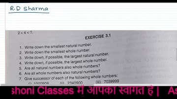 Class 6 | Whole Numbers | R.D Sharma | Exercise 3.1 Part 2 | #ashoni_classes