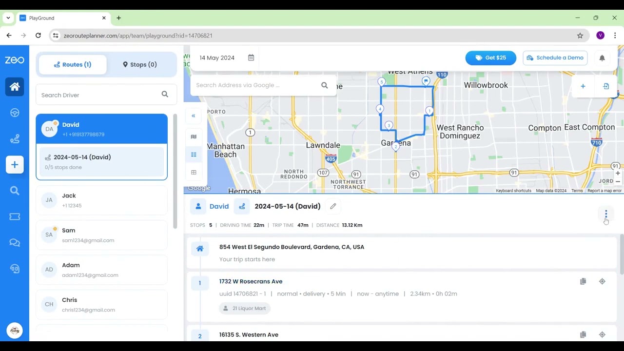 How to share live location of drivers with customers on Zeo Route Planner ?