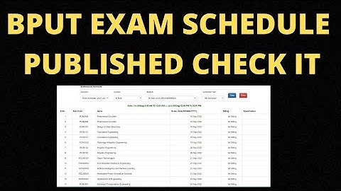 Bput exam schedule | How to check bput exam Schedule | Bput exam date | President Bput | Paban ku sw