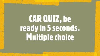 Car General Knowledge Quiz 1