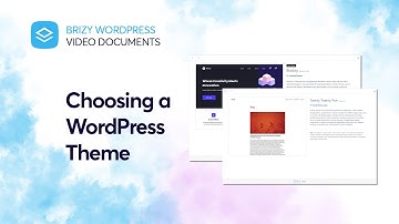 Choosing a WordPress Theme | Brizy Video Documentation