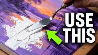 Stop using brushes for your snow paintings! | Canvas painting for beginners