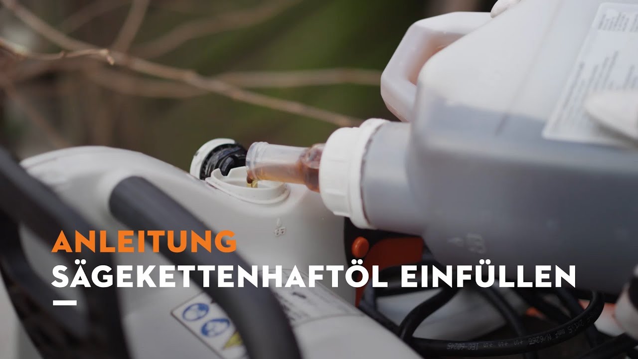 STIHL Motorsäge MSE 170 C-BQ: Sägekettenhaftöl einfüllen 