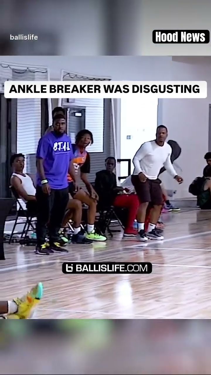Disgusting ankle breaker #hoodnews #basketball #sports #crossover #shortvideo #omg #how #wow #bball