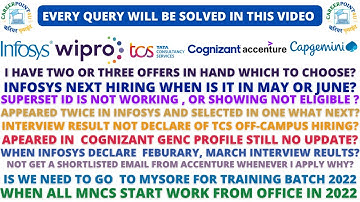 Infosys, Wipro, TCS, CTS, Capgemini, Accenture Most Asked Queries are Answered In this Video