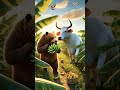Beautiful story of a cow 🐄 and a bear 🐻 #ai_moral_story #viralshort #animals