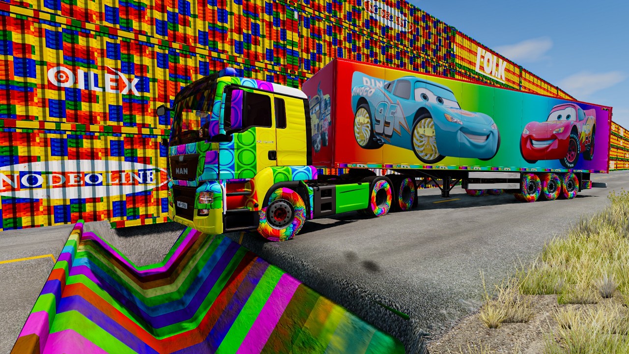 Trucks vs Upside Down Speed Bumps | BeamNG.DRIVE