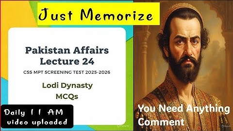 Pakistan Affairs Lecture 24 | CSS MPT SCREENING TEST 2025 MCQS 