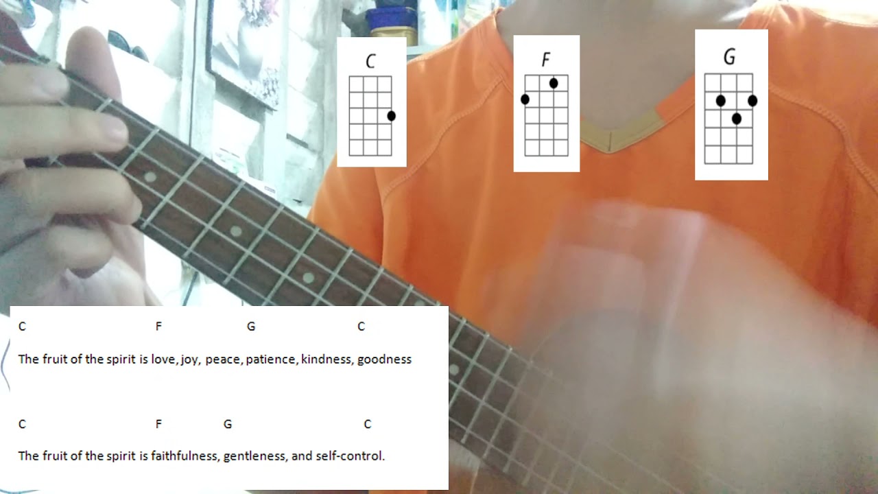 The Fruit of the Spirit (Galatians 522,23,25) scripture song Ukulele