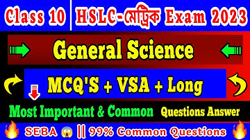 HSLC 2024 Science Most Important MCQ