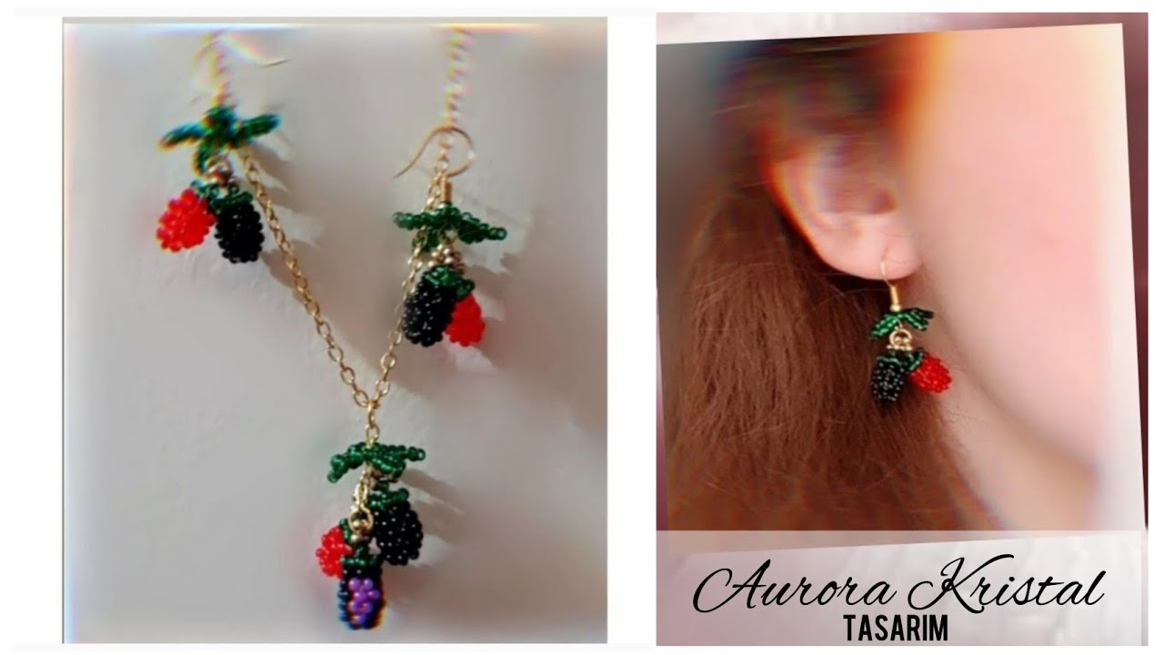 BÖĞÜRTLEN KOLYE UCU ve KÜPE YAPIMI + Takı Tasarım / Blackberry pendant and earring making