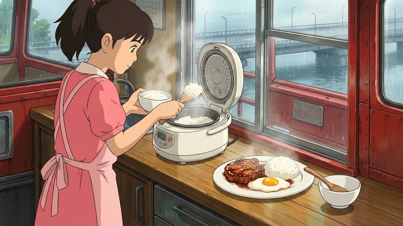 Three Sisters on a Rainy Night Bus Ride | Cozy Ghibli-Style Journey