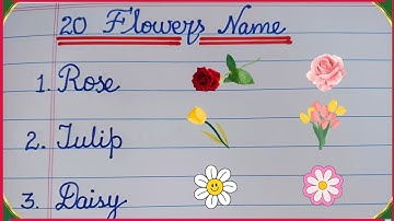 20 Flowers Name in English | Writing Flowers Name | Flowers Names in English Cursive Writing🌻🥀✨