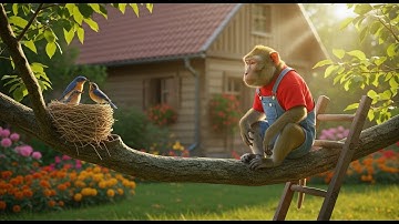 Baby Bird Rescue by a Kind Monkey – Heartwarming Farm Story