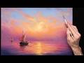 Painting on Canvas - Sea ​​Dawn / Satisfying Art ASMR &amp; Music Relax | Kreativität Kunst Malerei Meer
