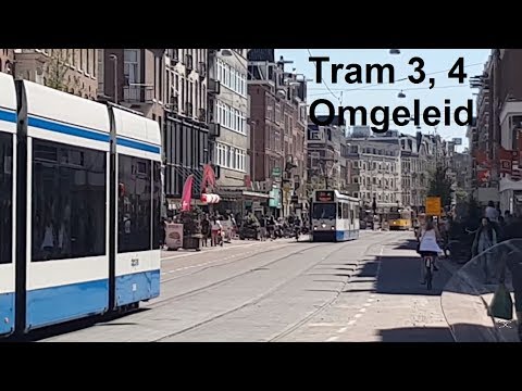 GVB Amsterdam Tram 3 en 4 omgeleid door de Ferdinand Bolstraat