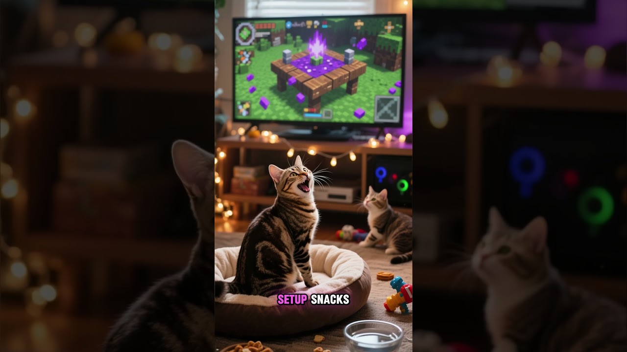 Lucy the Cat is obsessed with Minecraft