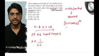Three complexes, \( \left[\mathrm{CoCl}\left(\mathrm{NH}_{3}\right)...
