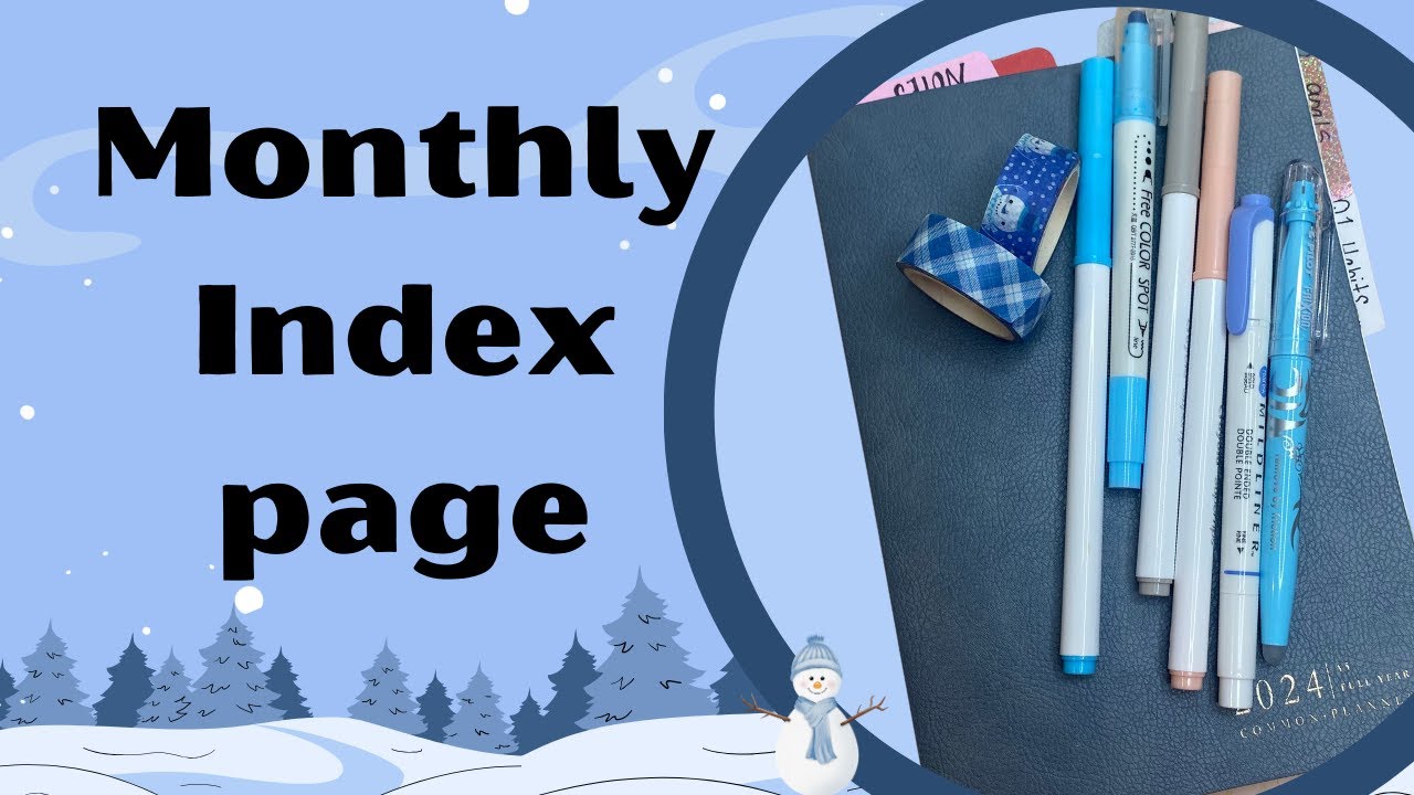 January Index planner page 