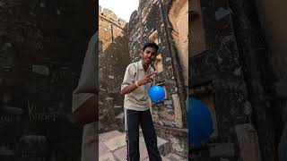 😱 From what height will this balloon burst ? Challenge Video #challenge #shorts #ytshorts #pov