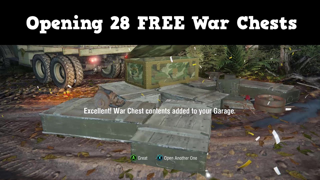 Opening 28 FREE War Chests XBOX ONE WoT Console YouTube