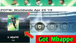 Got MBAPPE from POTW: Worldwide Apr 25 '19 Pack Opening PES 2019 MOBILE