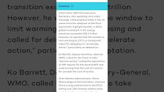 IPCC current Report on climate change