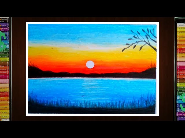 Sunset scenery drawing for beginners with Oil Pastel | Easy Oil pastel  sunset drawing step by step - YouTube | Pastel sunset, Drawing sunset,  Nature art painting