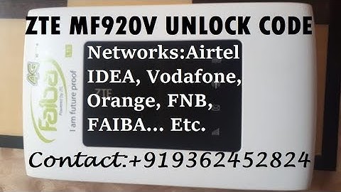 How to #Unlock #Faiba ZTE #MF920V MiFi Router +919362452824